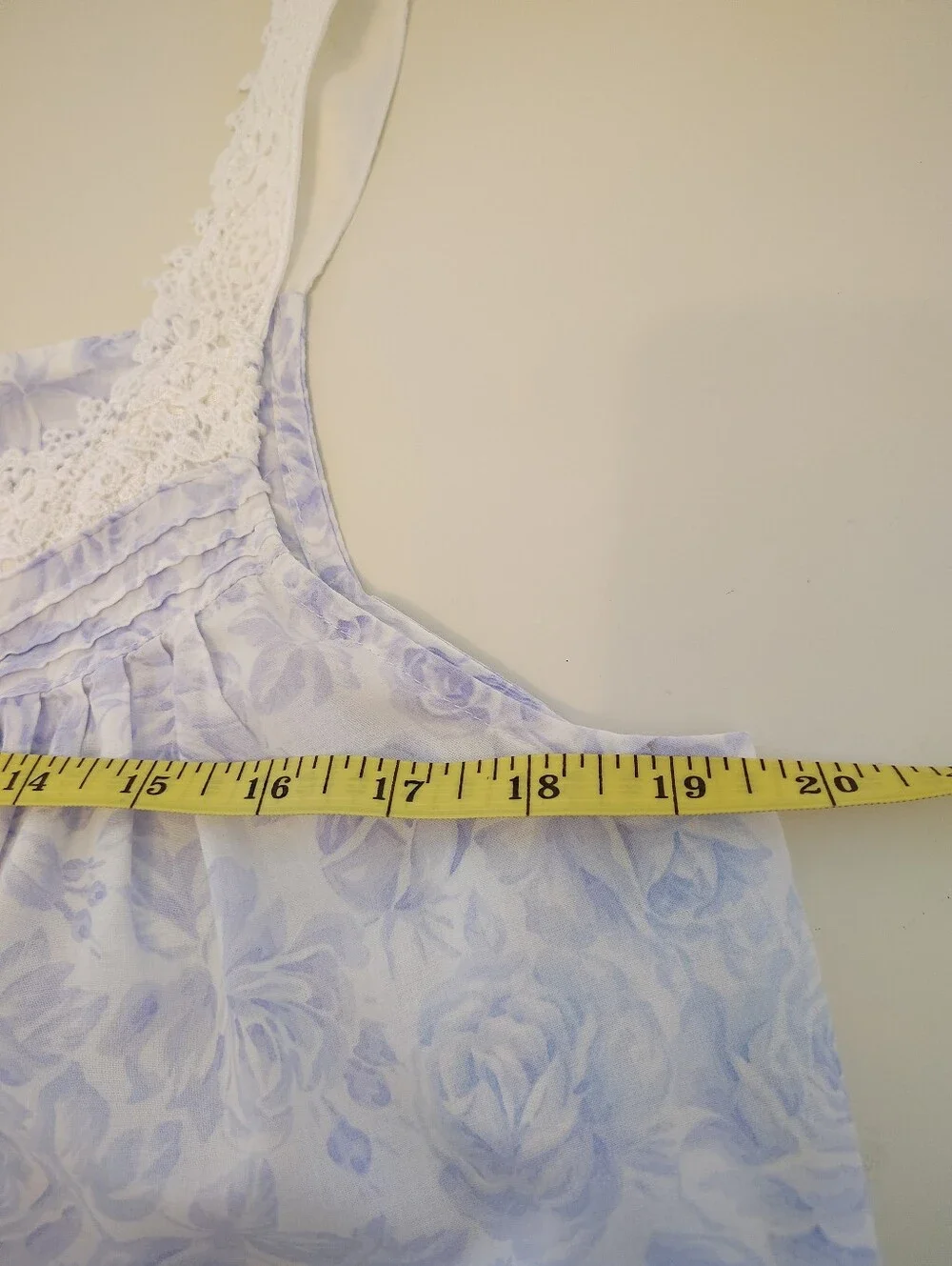 Eileen West 100% Cotton Lawn Nightgown & Robe Set Small Blue Floral Lace 2pc - Picture 13 of 16